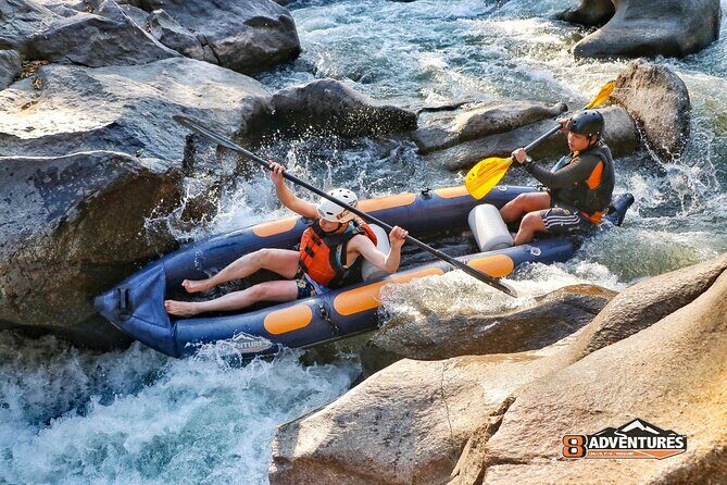 10KM Inflatable Kayaking Adventure - From Air-Conditioned Pickup to 8Adventures Camp