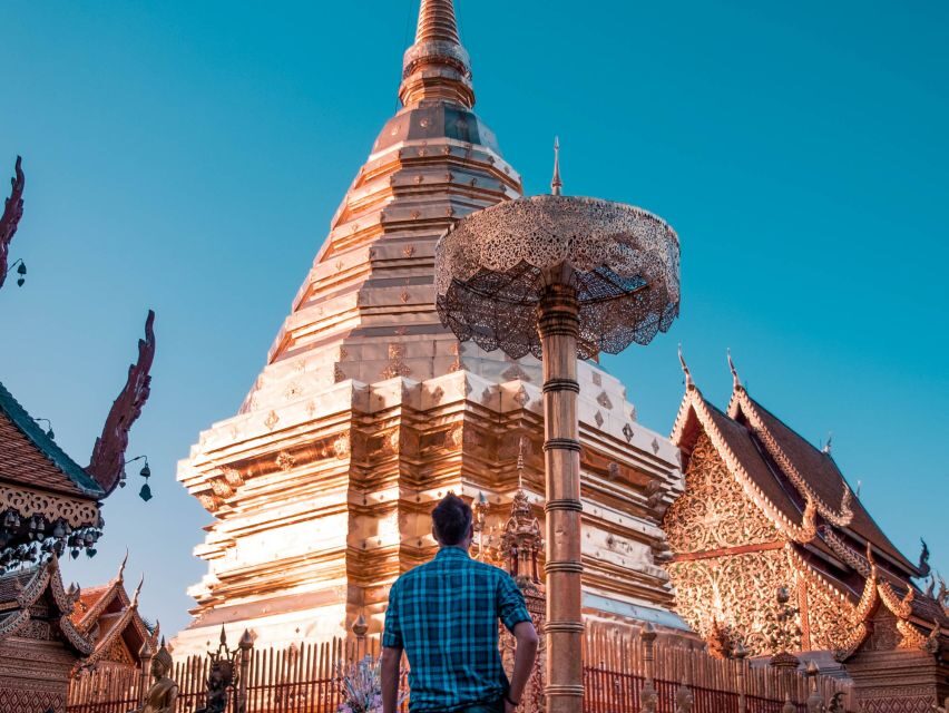 Chiang Mai: Doi Suthep and Wat Umong Enchanting Evening Tour - Monks at the Golden Pagoda: the ceremony moment that sticks