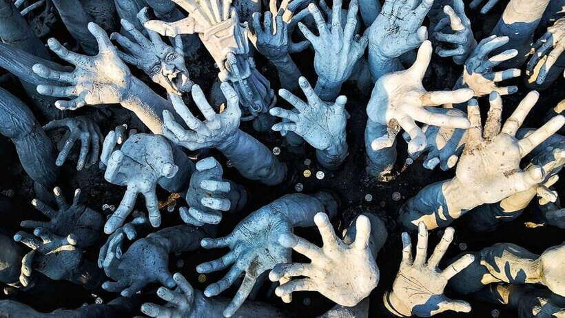 Chiang Mai: White, Blue & Big Buddha Temples in Chiang Rai - Blue Temple (Wat Rong Suea Ten): Blue-and-Gold Murals with a Story Behind Them