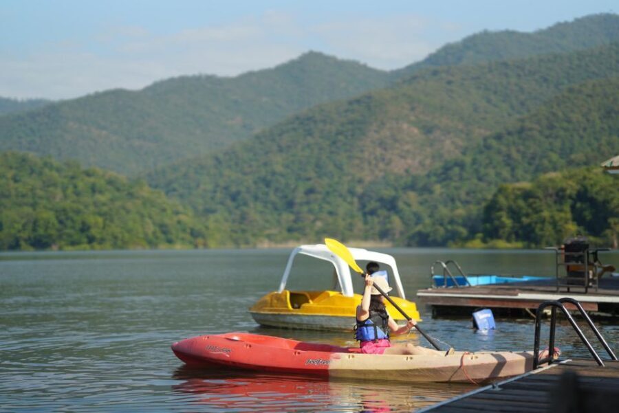 Elephant Habitat Park Feeding Entry & Rafting Van Transfer - Bamboo rafting on the Mae Wang River: gentle thrills for about 45 minutes