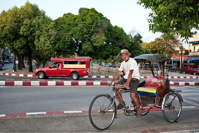 Half Day Private Chiang Mai Trishaw Ride and Mae Ping River Cruise - Hotel pickup on a Song Thaew, then you’re already in motion
